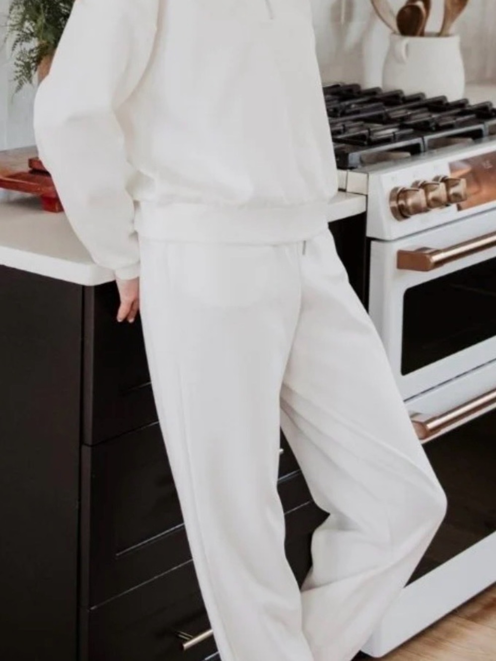 Katydid Ivory Wide-Leg Lounge Pants